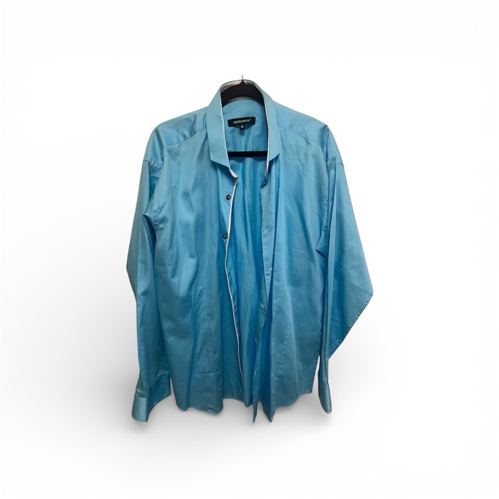 Elegant Light Blue Men's Casual Button-Down Shirt